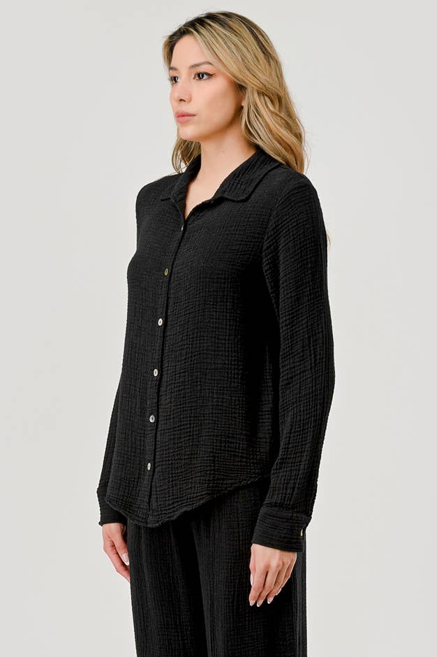 Mandy Cotton Gauze Button Down Shirt
