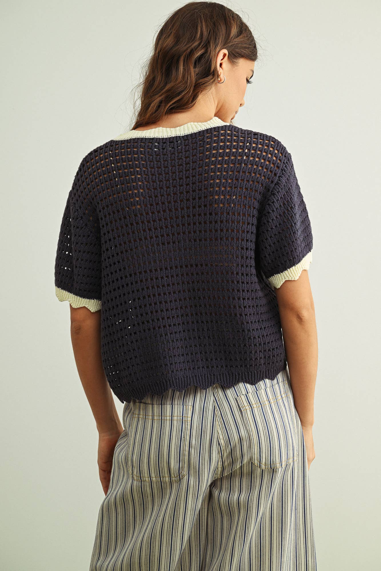 Angel Scalloped Detail Knitted Top