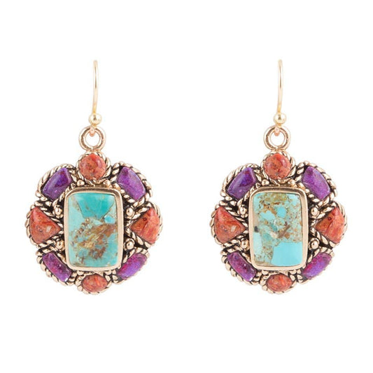 Native Color Multi Stone Turquoise Earrings