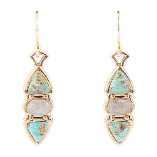 Hit a Triple Turquoise and Labradorite Earring
