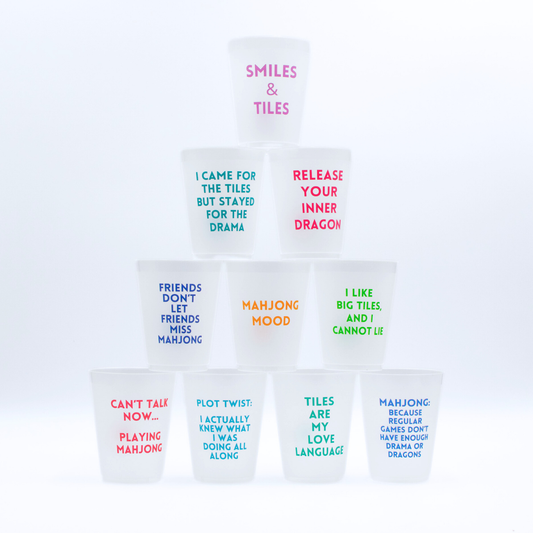 Mahjong Frosted Cups  |  10 Different Designs in Every Pack
