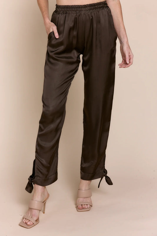 Alaia Satin Ankle-Tie Pants