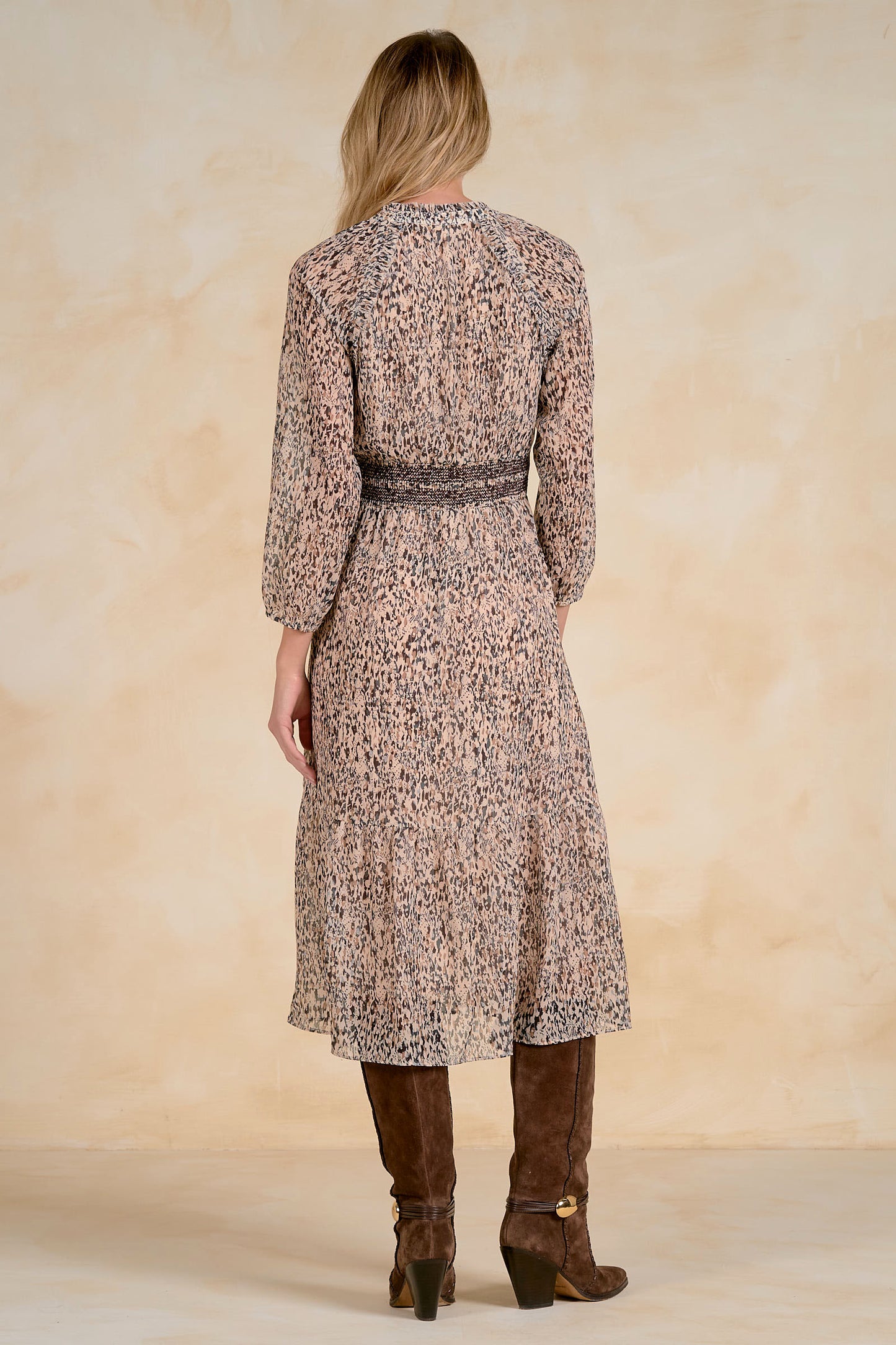 Rachelle Smocked Waist Midi Dress