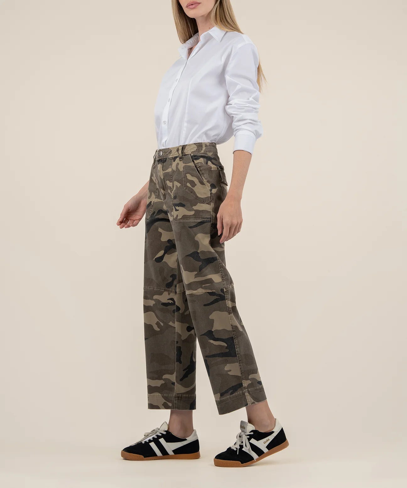 Kut From the Kloth Ashton Wide Leg Barrel Camo Jeans