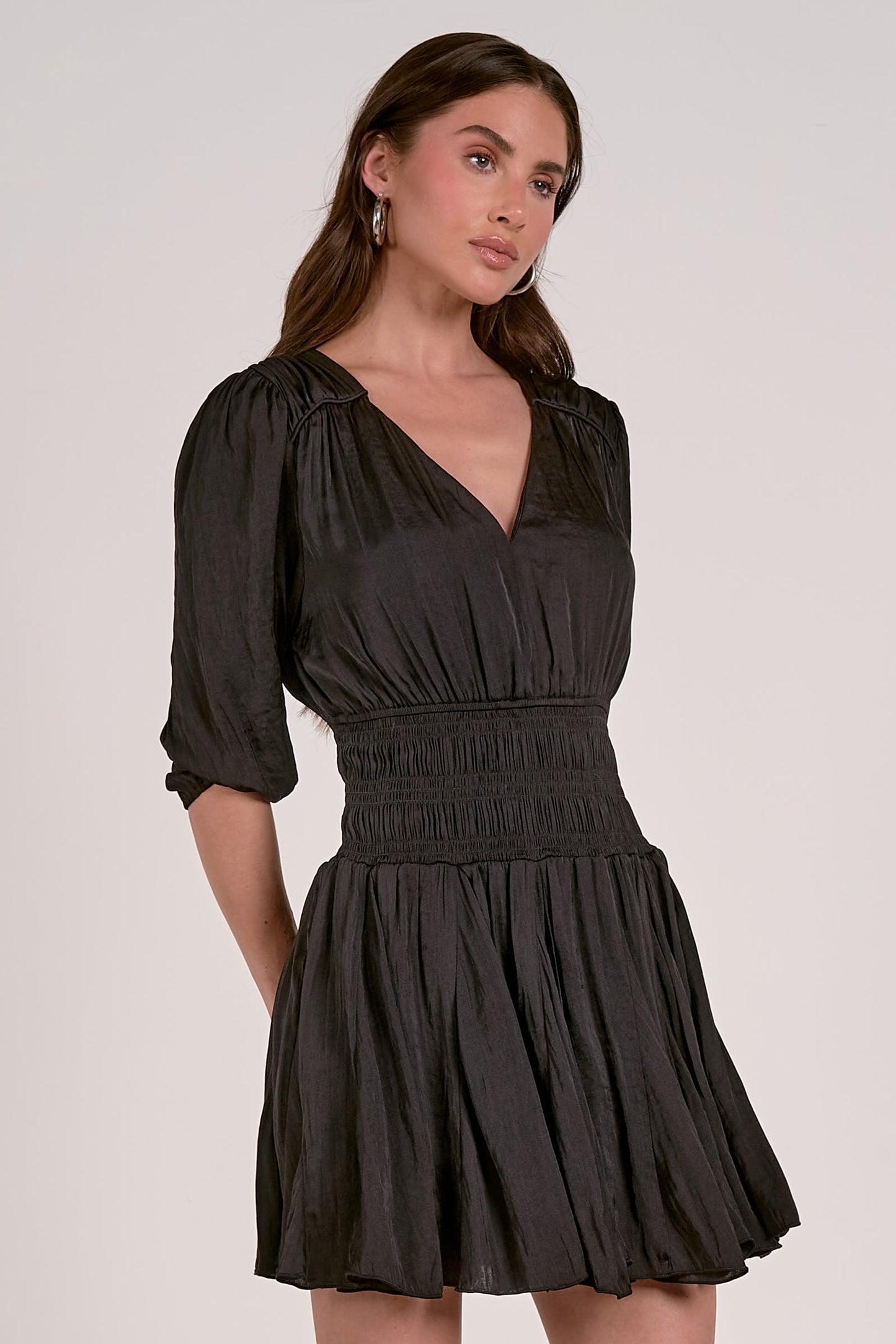 Farrah Shirred Waist Mini Dress