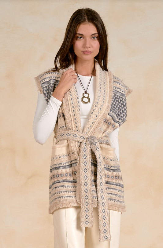 Cara Sleeveless Wrap Cardigan