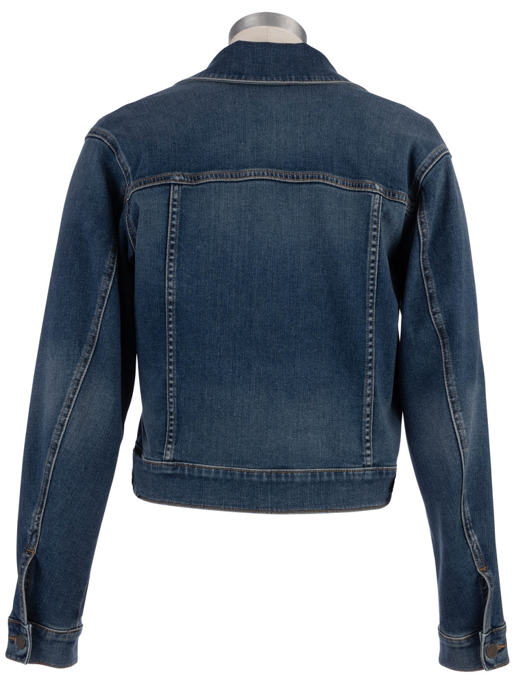 Kut From The Kloth: Julia Crop Denim Jacket with Drop Shoulder