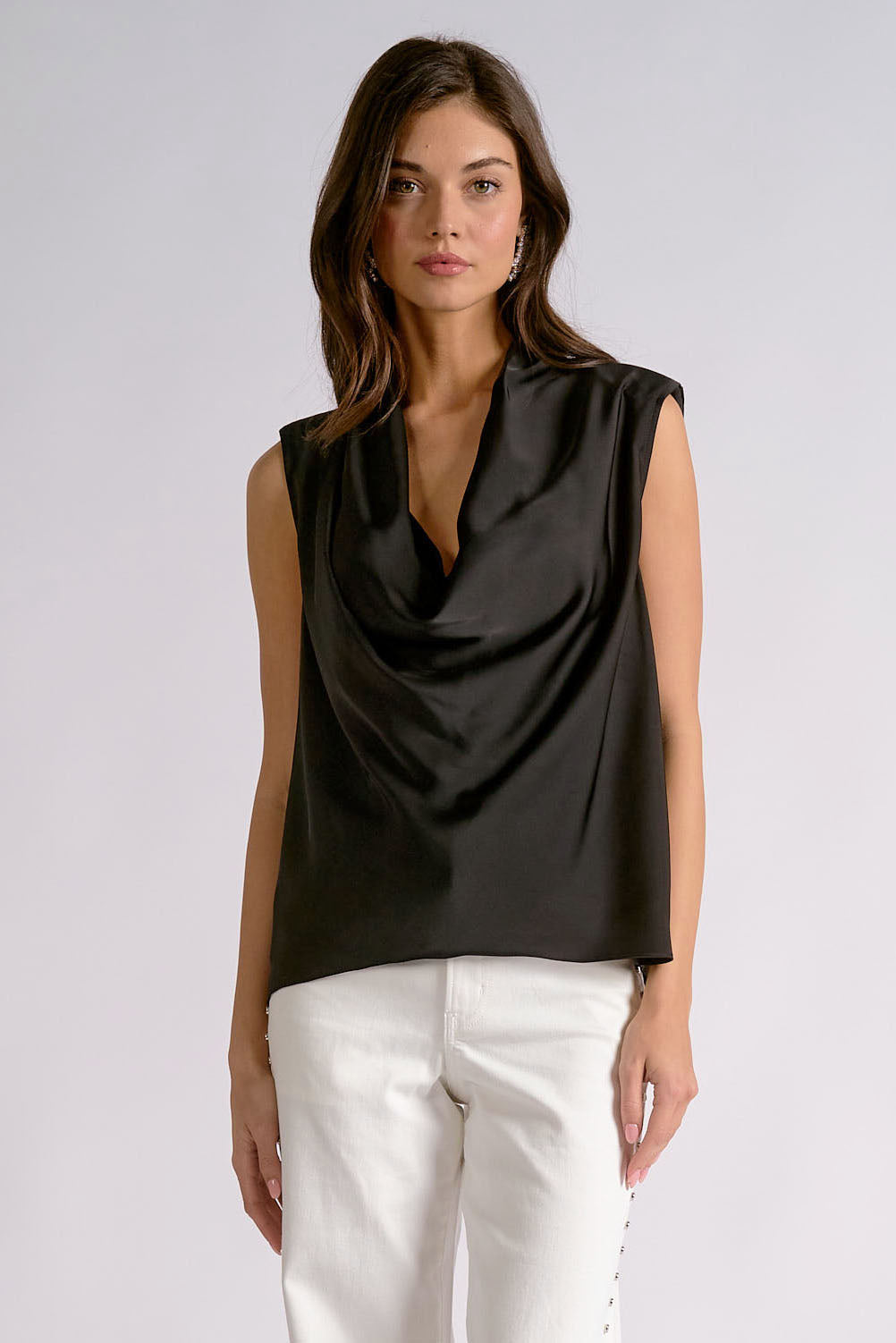 Libby Sleeveless Drape Neck Blouse