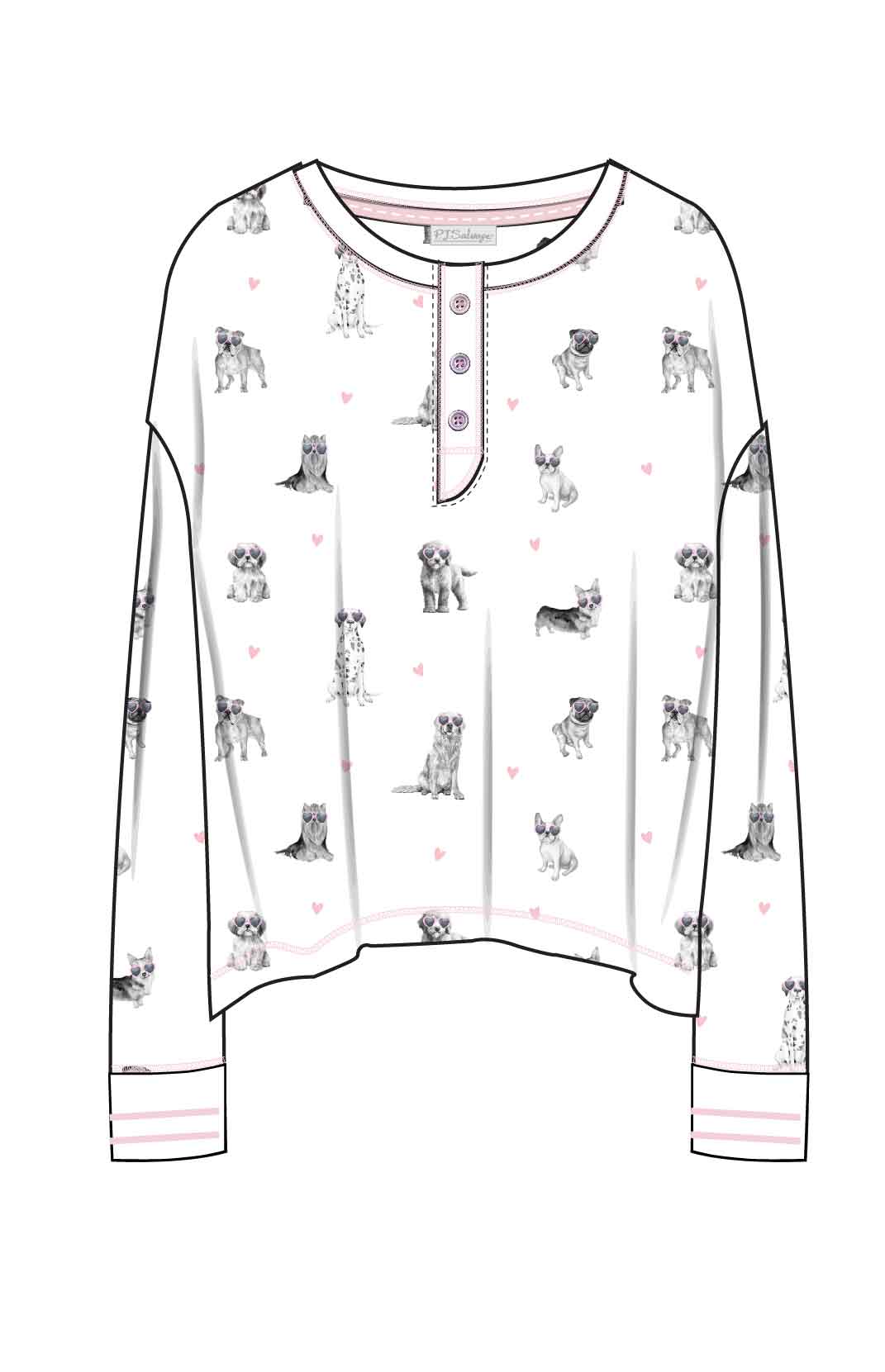 PJ Salvage My Dog is My Valentine Long Sleeve Top