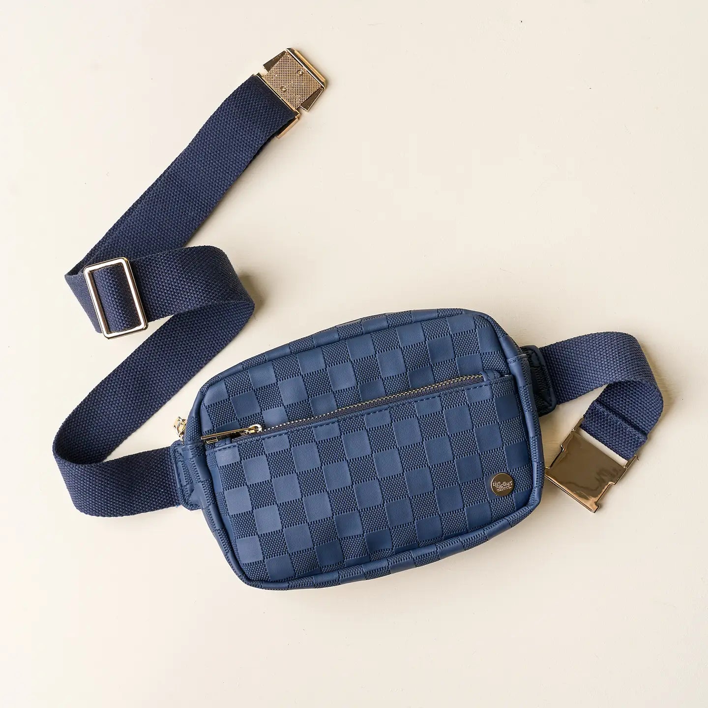 Navy Urban Check Belt Bag