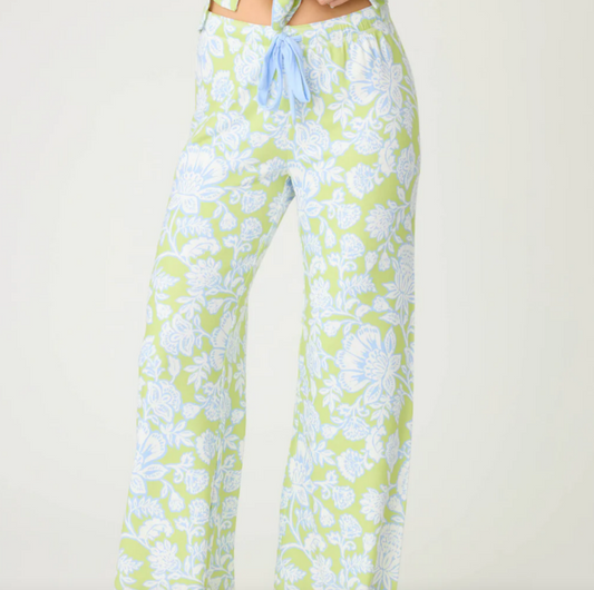 PJ Salvage Beautiful Life Floral Print Open Leg Pant