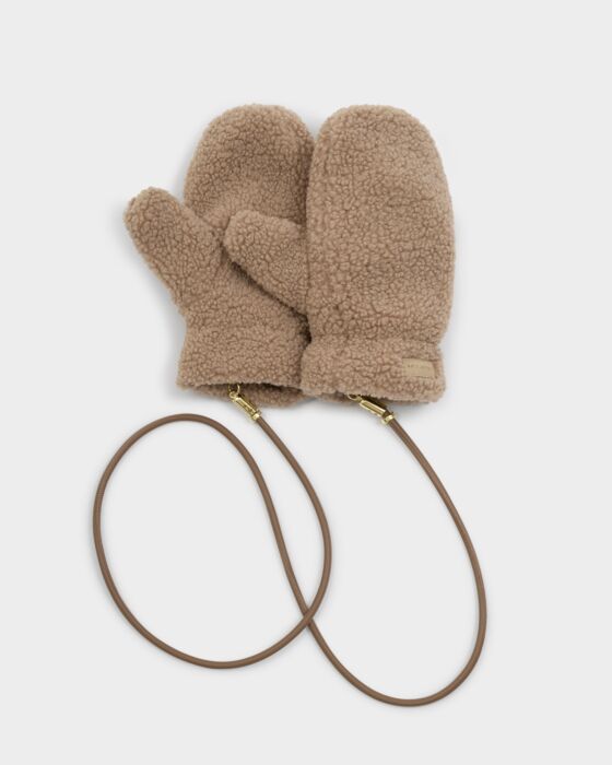 Teddy Mittens With Cord