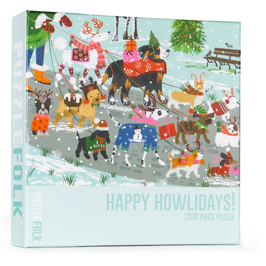 Happy Howlidays Christmas Dogs Puzzle