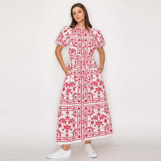 Millie Red Bandana Print Maxi Dress