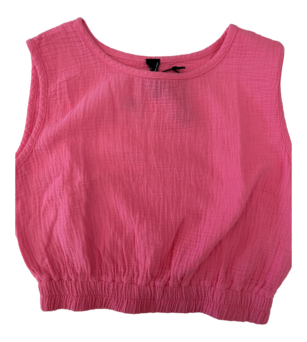 Crew Neck Tank w/Elastic Hem