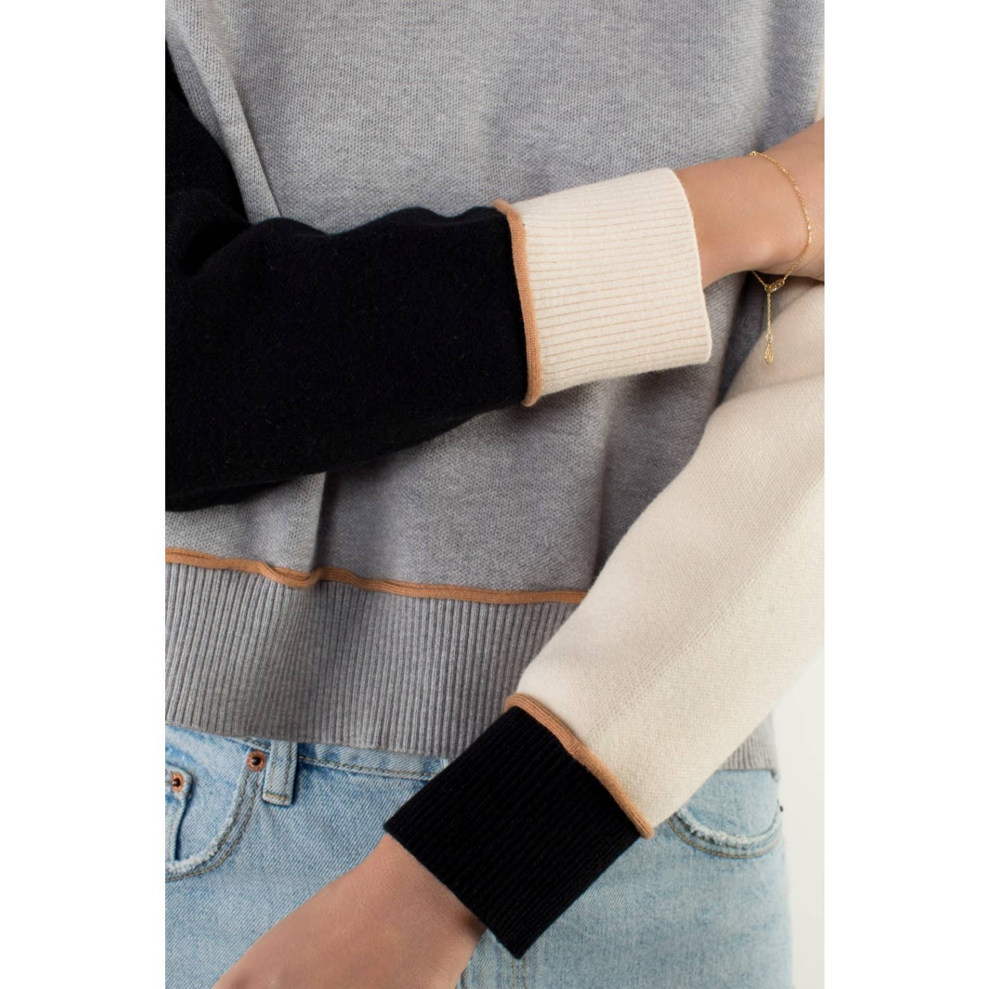 Colorblock Raglan Sleeve Sweater