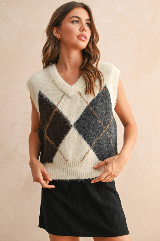 Valentina Argyle Sweater Vest