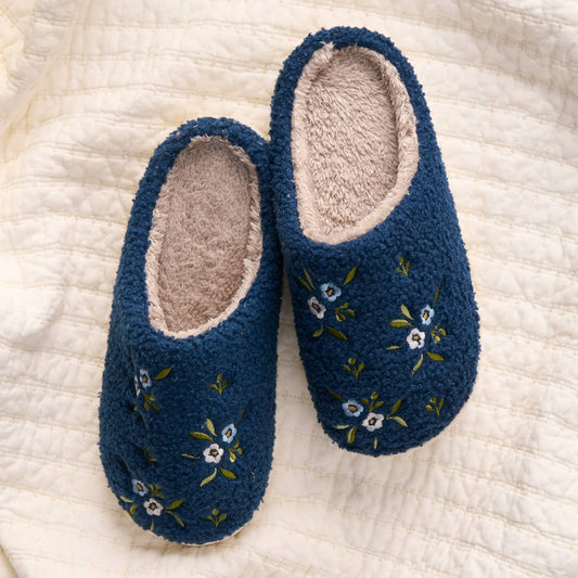 Fuzzy Slippers-Dainty Flowers