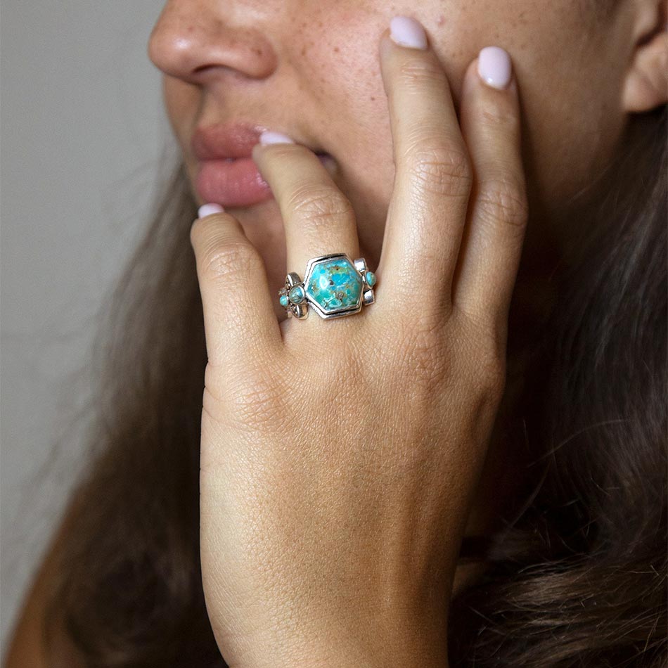Emile Blue Turquoise and Sterling Silver Ring (Online Only)