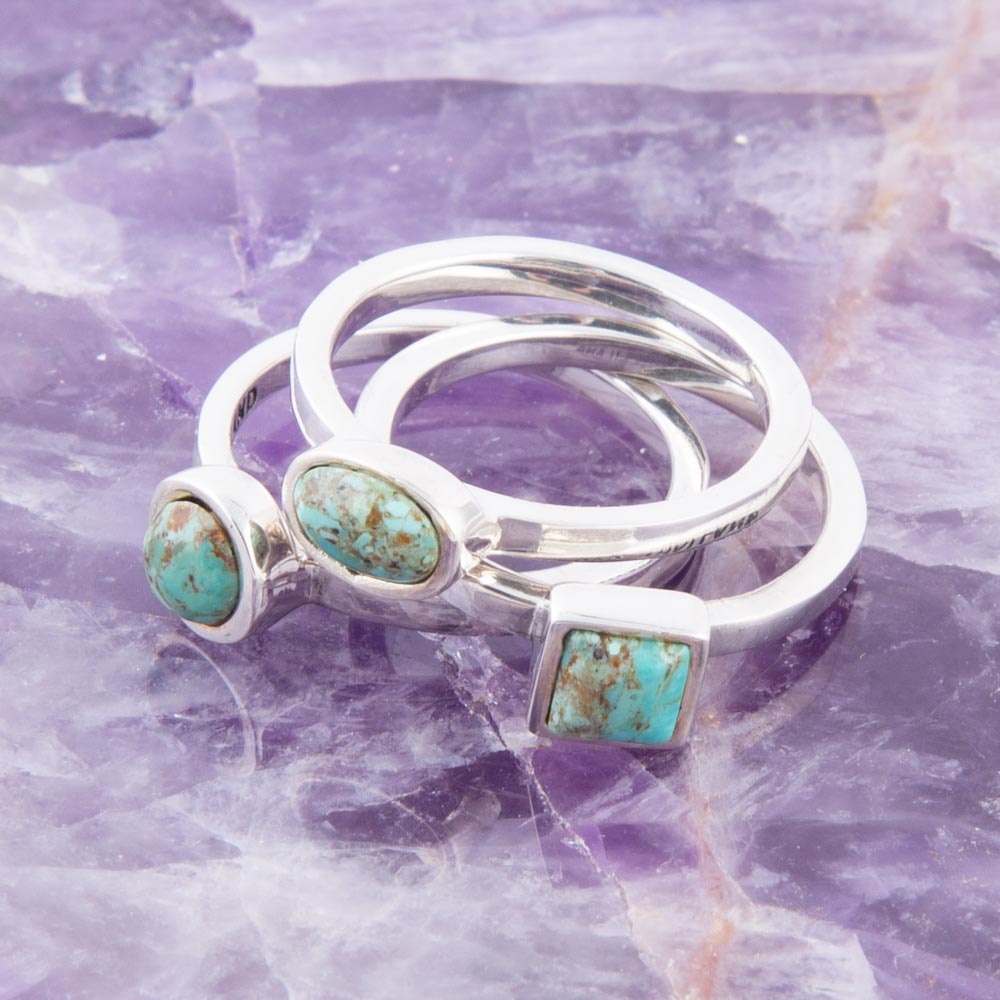 Sterling Silver Blue Turquoise Stackable Ring (Online Only)