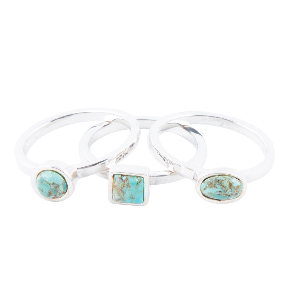 Sterling Silver Blue Turquoise Stackable Ring (Online Only)