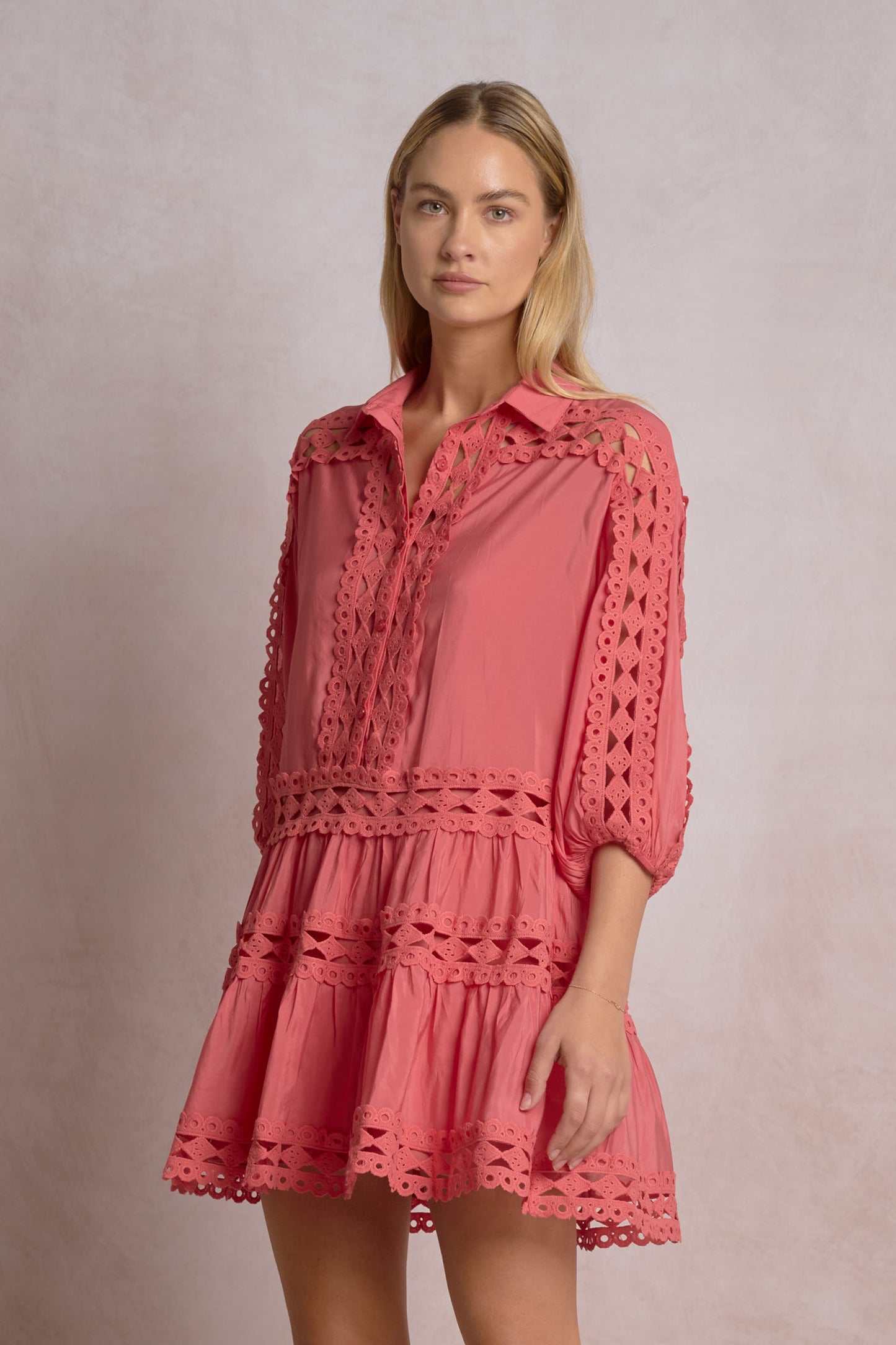 Cora Eyelet Trimmed Dress