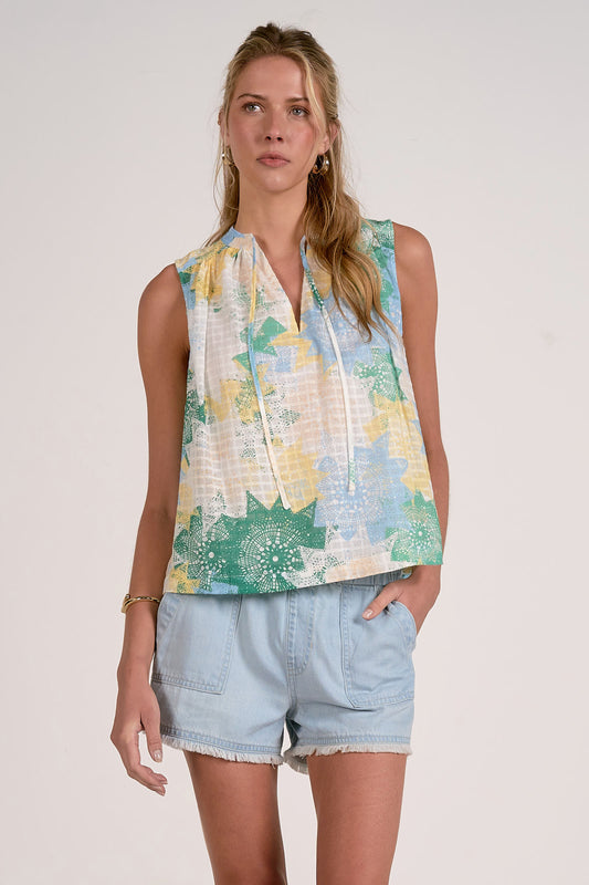 Sunny Checked Sleeveless Top