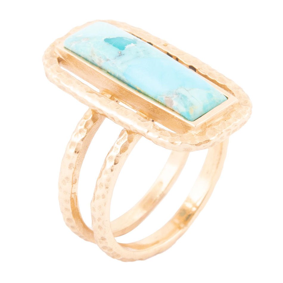 Willa Blue Turquoise Golden Statement Ring (Online Only)